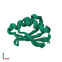 PDB entry 1tl5 coloured by chain, ensemble of 30 models, front view.