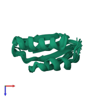 PDB entry 1tl5 coloured by chain, ensemble of 30 models, top view.