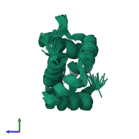 PDB entry 1tl6 coloured by chain, ensemble of 22 models, side view.