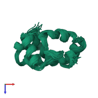 PDB entry 1tl6 coloured by chain, ensemble of 22 models, top view.