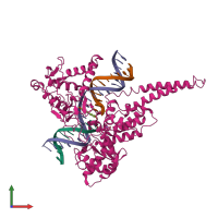 PDB entry 1tl8 coloured by chain, front view.