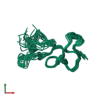 PDB entry 1tle coloured by chain, ensemble of 14 models, front view.