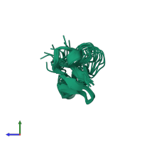 PDB entry 1tle coloured by chain, ensemble of 14 models, side view.