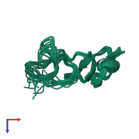 PDB entry 1tle coloured by chain, ensemble of 14 models, top view.