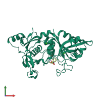 PDB entry 1tlo coloured by chain, front view.