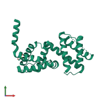 PDB entry 1tlv coloured by chain, front view.