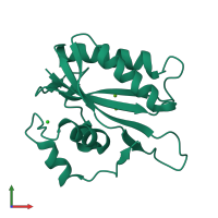 PDB entry 1tmj coloured by chain, front view.