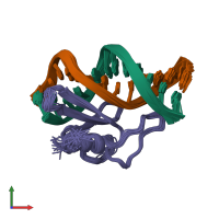 PDB entry 1tn9 coloured by chain, ensemble of 20 models, front view.