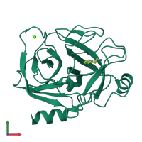 PDB entry 1tnl coloured by chain, front view.