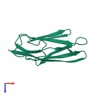 PDB entry 1tnm coloured by chain, top view.