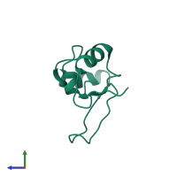PDB entry 1tns coloured by chain, side view.