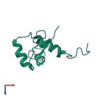 PDB entry 1tns coloured by chain, top view.