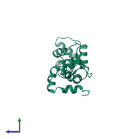 Troponin C, skeletal muscle in PDB entry 1tnw, assembly 1, side view.