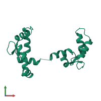 PDB entry 1tnx coloured by chain, front view.