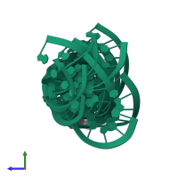 PDB entry 1tob coloured by chain, ensemble of 7 models, side view.
