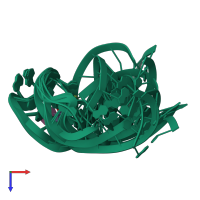 PDB entry 1tob coloured by chain, ensemble of 7 models, top view.