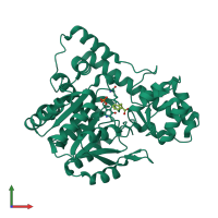 PDB entry 1toi coloured by chain, front view.