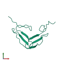 PDB entry 1tpg coloured by chain, front view.