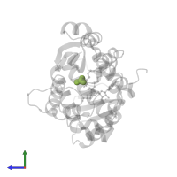 CARBONATE ION in PDB entry 1tpy, assembly 1, side view.