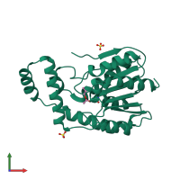 PDB entry 1tqh coloured by chain, front view.
