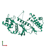PDB entry 1tqi coloured by chain, front view.