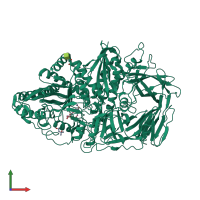 PDB entry 1tqv coloured by chain, front view.