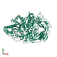PDB entry 1tqw coloured by chain, front view.