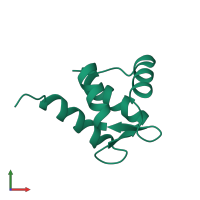 PDB entry 1trf coloured by chain, front view.