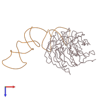 PDB entry 1trj coloured by chain, top view.