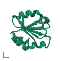 PDB entry 1tru coloured by chain, ensemble of 40 models, front view.