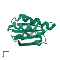 Monomeric assembly 1 of PDB entry 1trw coloured by chemically distinct molecules, top view.