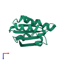 Thioredoxin in PDB entry 1trw, assembly 1, top view.