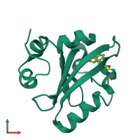 PDB entry 1ts6 coloured by chain, ensemble of 2 models, front view.