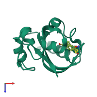 PDB entry 1ts7 coloured by chain, ensemble of 3 models, top view.