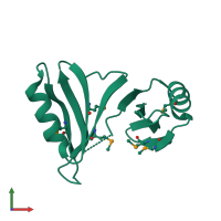 PDB entry 1tsj coloured by chain, front view.