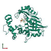 PDB entry 1tsv coloured by chain, front view.