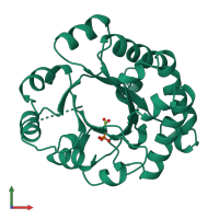 PDB entry 1tti coloured by chain, front view.