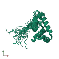 PDB entry 1tty coloured by chain, ensemble of 22 models, front view.