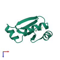 PDB entry 1ttz coloured by chain, top view.