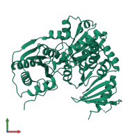 PDB entry 1tuo coloured by chain, front view.