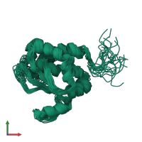 PDB entry 1tvi coloured by chain, ensemble of 20 models, front view.