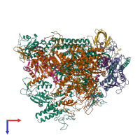 PDB entry 1twc coloured by chain, top view.