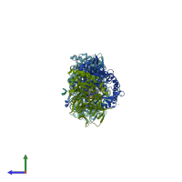 PDB entry 1twi coloured by chain, side view.