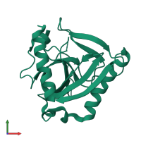 PDB entry 1twl coloured by chain, front view.