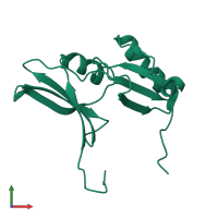 PDB entry 1twu coloured by chain, front view.