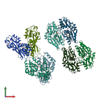 PDB entry 1twy coloured by chain, front view.