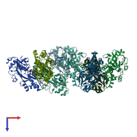 PDB entry 1twy coloured by chain, top view.