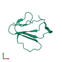 PDB entry 1txa coloured by chain, front view.
