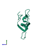 PDB entry 1txa coloured by chain, side view.