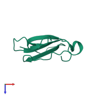 PDB entry 1txa coloured by chain, top view.